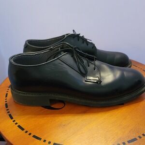 Capps Shoe Company Mens Black Leather Uniform Oxford Shoes 90258 Size 10 D USA